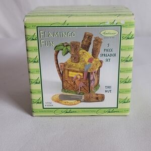 Ambiance Collections "Flamingo Fun" Tiki Hut 5-piece Spreader Set